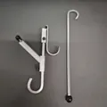Silver metal Christmas stocking hanger and mantle hook set for festive holiday decor - Style 1 / Silver