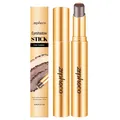 Zephoco zweifarbiger wasserfester Lidschatten-Stick in Graubraun mit eleganter Goldverpackung - 3.5g