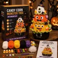 Kit complet de crochet DIY arbre monstre d'Halloween avec fil, accessoires et manuel - Arbre Monstre Candy Corn / Kit de Matériel DIY