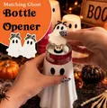 Dettaglio di un porta lattine di Halloween a forma di fantasma che apre una bibita. - Apribottiglie Fantasma