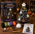 Halloween Witch's Potion Tree DIY Crochet Kit with yarn, tools, and step-by-step guide - Ghost Potion Tree (Style D)