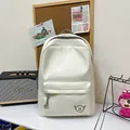 Zaino per studenti bianco crema minimalista con grande capacità per la scuola e uso - Bianco