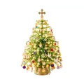 Elegant DIY beaded Christmas tree kit with green glass beads and colorful ornaments - Light Green