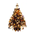 Exquisite DIY Halloween-themed beaded Christmas tree kit with pumpkin ornaments - Yellow & Purple