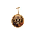 DIY Halloween sugar skull pendant with pearl and pumpkin details for festive decoration - Style 3 (Skull and Floral) / 1 Piece