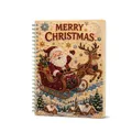 DIY Kerstman en Rendier parelkunst spiraalnotitieboekje met Merry Christmas-ontwerp - 1 Stuk / Beige Kerstman Slee Stijl