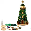 Kit completo fai-da-te albero di Natale faro in vetro marino con luci LED e decori - Stile Albero di Natale