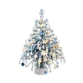 DIY handmade mini Christmas tree kit with blue glass beads and warm LED lights - Ice White