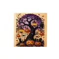 Halloween DIY Perlenmalerei-Set mit einem Gruselbaum und leuchtenden Kürbislaternen - Kürbisbaum