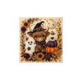 Kit pittura diamante fai da te Halloween con mucca Highland e cappello - Mucca Highland Scozzese / 20x20cm
