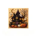 Handgemachtes DIY Halloween Perlenmalerei-Set mit Spukhaus, Geistern und Kürbissen - Schloss Rechter Baum