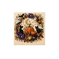 Kit pittura diamante 3D Halloween con corona di zucche e gatti per decorazione casa. - Carrozza di zucca / 20x20cm