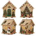 Detailed DIY pearl art Christmas miniature house ornaments set for festive home decor - Set / Christmas Snow Tree House
