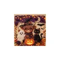 Halloween pearl diamond art DIY kit featuring 3D textured cow, black cat and pumpkin - 1 Piece / Ghost Highland Cow Black Cat
