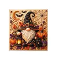 DIY Halloween pearl art painting kit featuring a gnome with lantern and pumpkins - Gnome with Lantern / 1 Piece