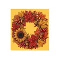 Autumn DIY pearl diamond art wreath kit featuring vibrant maple leaves and sunflower - Sunflower Maple Leaf
