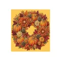 Autumn harvest DIY diamond art wreath kit featuring pumpkins, sunflowers, and pearls - Six Pumpkins