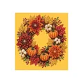 Halloween DIY pearl diamond art kit featuring autumn pumpkin and maple leaf wreath - Three Pumpkins