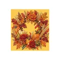 DIY pearl diamond art kit with autumn harvest wreath featuring pumpkins and roses - Multicolor Pumpkin