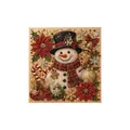 Sparkling DIY Christmas pearl art kit with smiling snowman and festive poinsettias - Christmas Snowman (SKU00047021) / 1 Piece