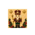 Festive 3D pearl Nutcracker art with sparkling textured beads for Christmas decor - Vintage Burgundy Nutcracker / 1 Piece