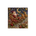 Intricate Christmas DIY pearl art kit with Santa Claus in a sleigh pulled by reindeer - Skiing Santa (SKU00047022) / 1 Piece