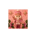 Shiny 3D textured pink nutcracker Christmas pearl painting art kit festive decoration - Pink Nutcracker / 1 Piece