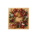 Sparkling DIY Christmas pearl painting kit with wreath red bow and gold bells decor - Christmas Wreath (SKU00047024) / 1 Piece