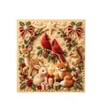 Christmas pearl painting DIY kit featuring festive animals like deer, fox and bunny - Christmas Forest Wildlife / 20cmx20cm