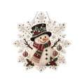 Intricate Christmas snowman pearl diamond painting kit with decorative snowflake border - Snowman with Black Hat / 1 Piece