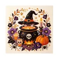 DIY Halloween pearl art kit featuring witch cauldron pumpkin and skull decorations - Magic Ghost / 1 Piece