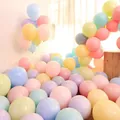Set de globos multicolores pastel macaron para decoración de escenas de cumpleaños - Colores Macaron Mezclados (Con Bomba Puntos de Pegamento Cinta) / Paquete de 100
