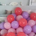 Mezcla de globos macaron en rojo rosa y violeta para decorar fiestas infantiles - Macaron Rojo Rosa Púrpura Mezclado / Paquete de 100