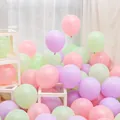 Set di palloncini pastello colori macaron per decorazioni di feste di compleanno e matrimoni - Macaron Verde+Rosa+Viola (Con Pompa Punti Colla Nastro) / 100 Pezzi (10 Pollici Ispessito)