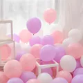 Set di palloncini macaron rosa viola e bianchi per la decorazione del compleanno - Macaron Rosa+Bianco+Viola (Con Pompa Punti Colla Nastro) / 100 Pezzi (10 Pollici Ispessito)