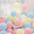 Palloncini macaron pastello in colori assortiti per decorazioni di compleanno e feste - Macaron Rosa+Bianco+Blu+Giallo (Con Pompa Punti Colla Nastro) / 100 Pezzi (10 Pollici Ispessito)
