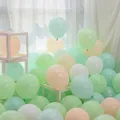 Palloncini color pastello macaron spessi assortiti per le decorazioni della festa - Stile Misto Macaron Verde Blu Tiffany Bianco Arancio (Con Pompa Punti Colla Nastro) / Confezione da 100 / Macaron Verde Blu Tiffany Bianco Arancio