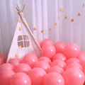 Palloncini in lattice rosa macaron ispessiti per decorazioni di feste di compleanno. - Stile Macaron Rosso (Con Pompa Punti Colla Nastro) / Confezione da 100 / Rosso