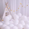 Palloncini bianchi ispessiti per decorazione festa di compleanno e cameretta per bambini - Stile Macaron Bianco (Con Pompa Punti Colla Nastro) / Confezione da 100 / Bianco
