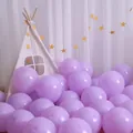 Palloncini in lattice macaron viola spessi per la decorazione di feste di compleanno - Stile Macaron Viola (Con Pompa Punti Colla Nastro) / Confezione da 100 / Viola