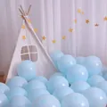 Palloncini macaron blu chiaro di alta qualità per decorazioni di feste di compleanno - Blu Macaron (Con Pompa Punti Colla Nastro) / 10 Pollici Ispessito (Confezione da 100)