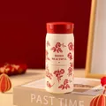 Mini 200 ml Edelstahl-Taschenthermoskanne in Rosenrot mit elegantem Blumen-Rosen-Muster - 200ml / Fuchsia