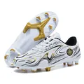 Junior professional soccer cleats in white and gold with high-traction studs - 31 / T158 White Gold (Cleats)