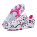 White and pink children's soccer cleats with long studs for outdoor training and matches - 31 / Long Studs (T158) / Black Pink