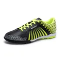 Professional black and neon yellow men's youth TF turf soccer shoes with MEDARON logo - 36 / Black Green (M720)