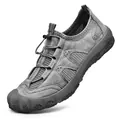 Chaussure de marche d'extérieur en maille respirante pour hommes avec bout renforcé. - 38 / Gris (9688)
