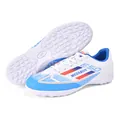 Colorful soccer shoes with breathable design and turf studs for professional sports training. - 30 / White Blue