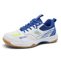 Chaussures de badminton respirantes bleu et blanc avec semelle en gomme durable sport - 36 / Blanc/Bleu