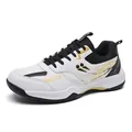 Chaussures de sport respirantes pour le badminton et le tennis en blanc et or - 36 / Blanc/Noir