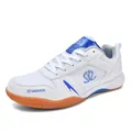 Chaussures de tennis de table blanches et bleues avec mesh et semelle en gomme. - 36 / SDX-8 Blanc Bleu